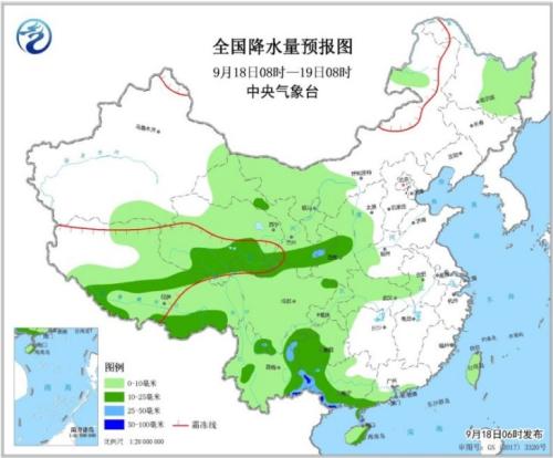 预计今明两天华西地区仍持续降雨